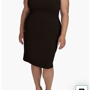 Calvin Klein Plus Size 16W Black Sleeveless Sheath Dress - Exposed Back Zipper